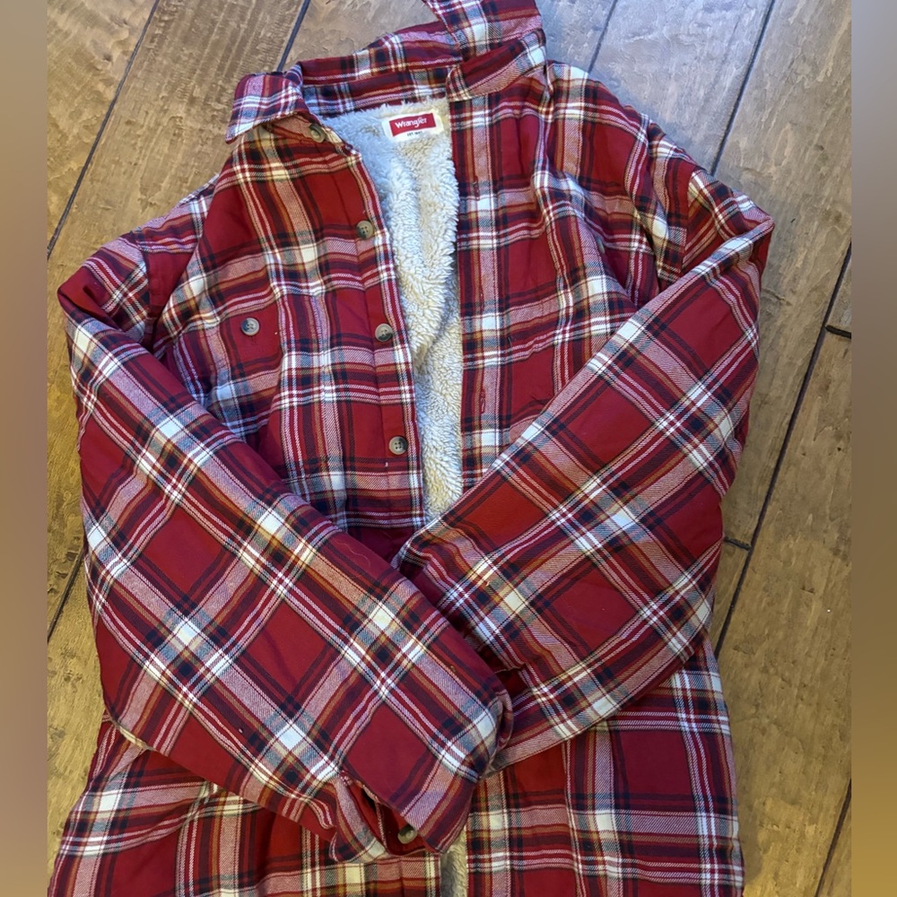 Wrangler Sherpa lined flannel jacket